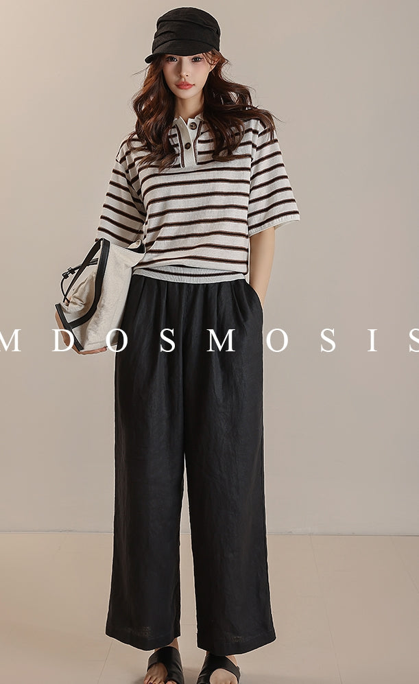 Waist Drawstring Wide Pants_BDHL7511