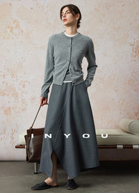 Relaxed Irregular Long Skirt_BDHL6666