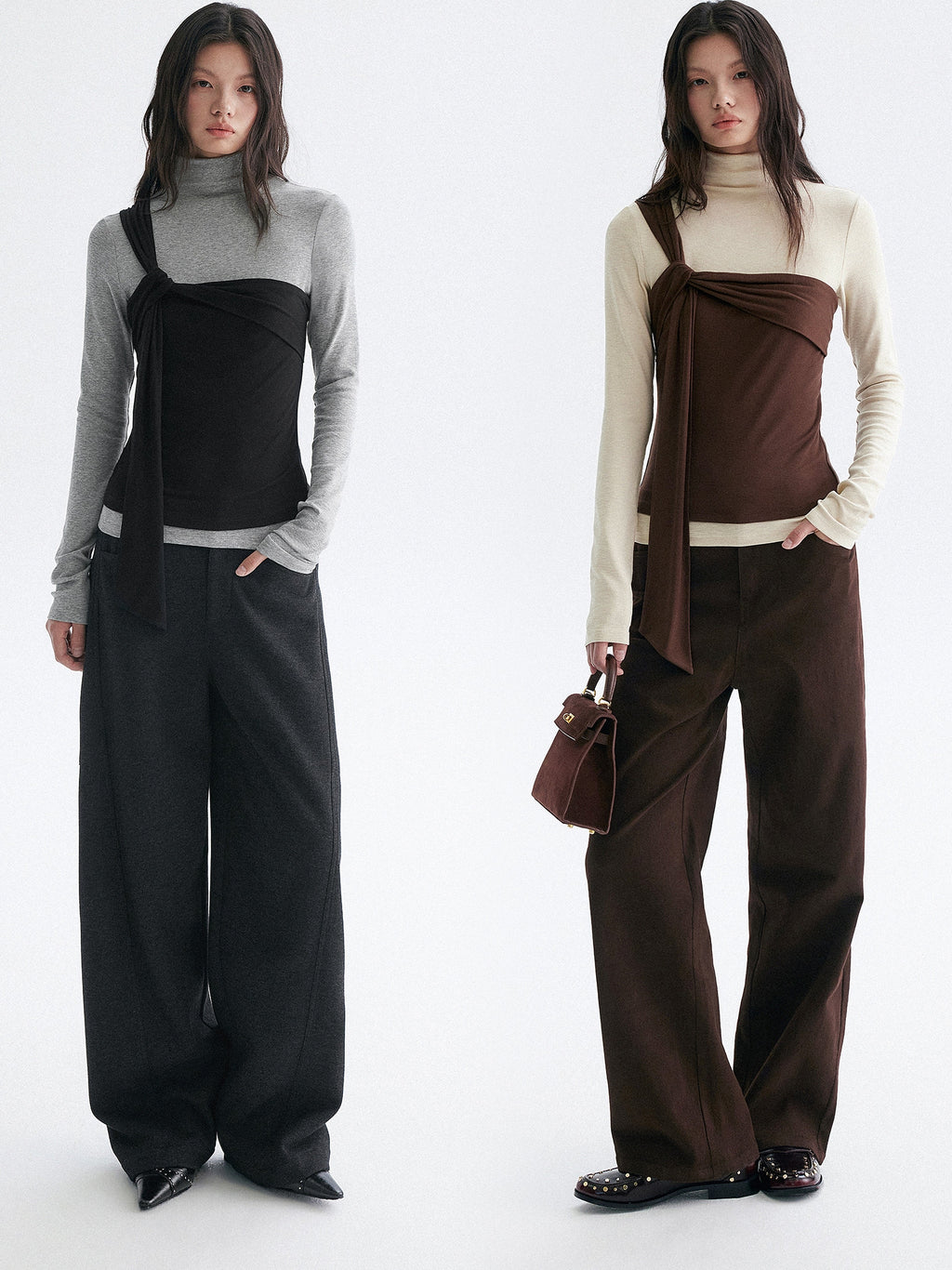Two-Piece Style Turtleneck Tops_BDHL8099