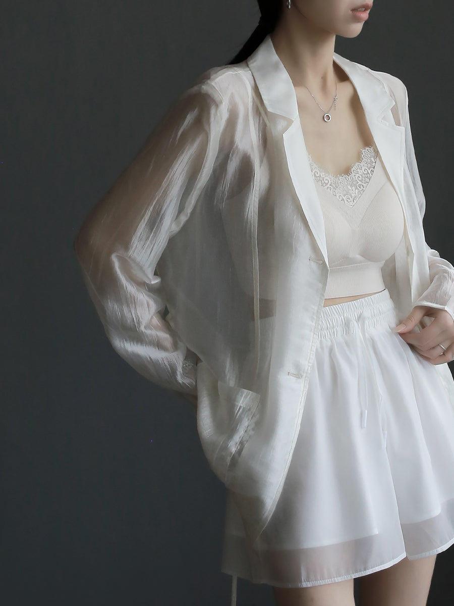 Sheer Jacket Slim Shirt_BDHL7636