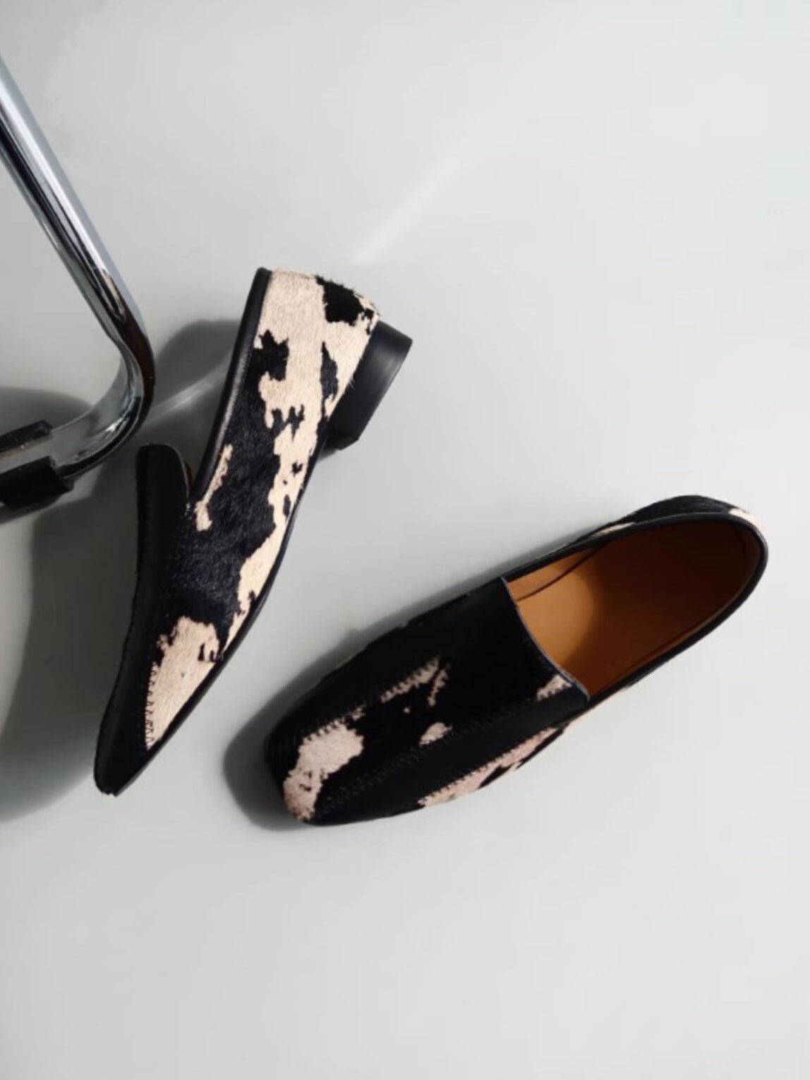 Square-Toe Patchwork Loafers_BDHL8033