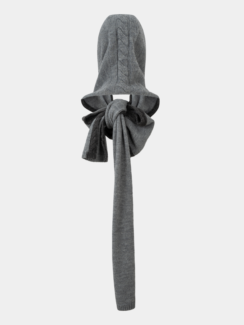 Contrast Color Hooded Scarf_BDHL6963