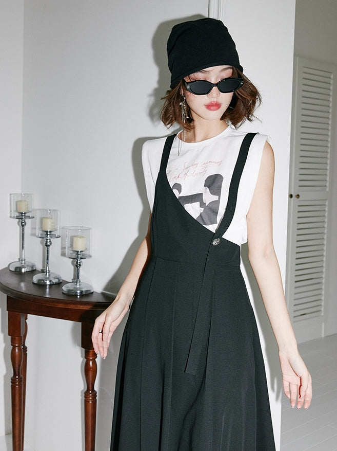 Irregular Shoulder Strap Skirt_BDHL7535