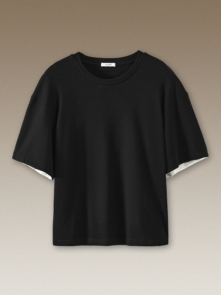 Contrast Cuff Relaxed Fit Tee_BDHL8300