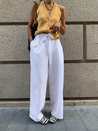 Waist String Wide Leg Pants_BDHL6096