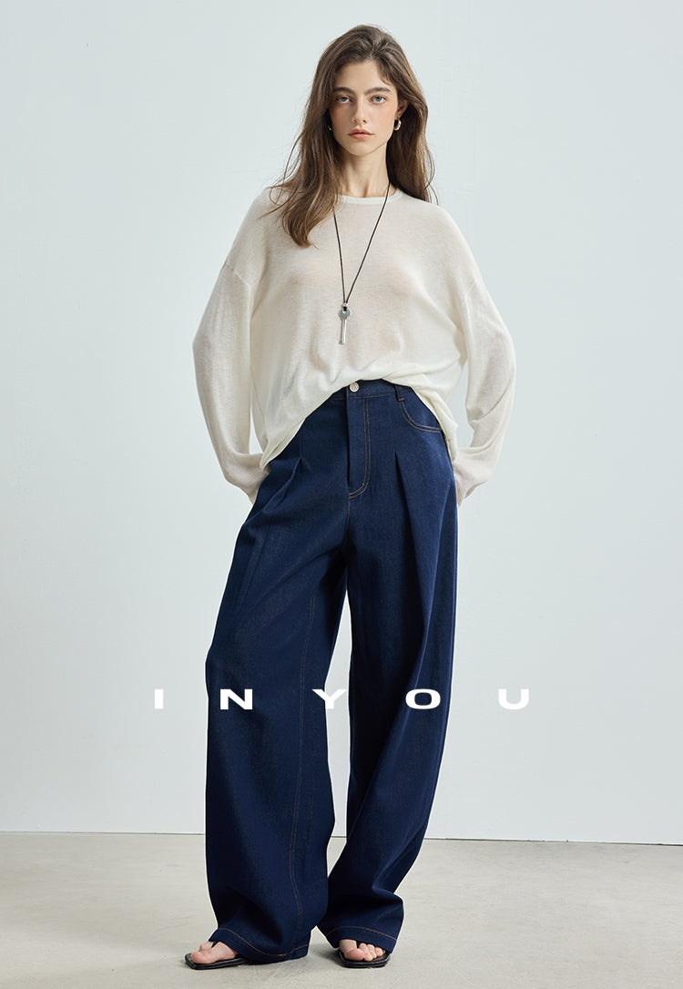 Round-Neck Loose-Fit Knit Tops_BDHL7752