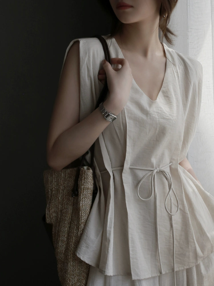 French Style Drawstring Top or Wide-Leg Pants_BDHL7306