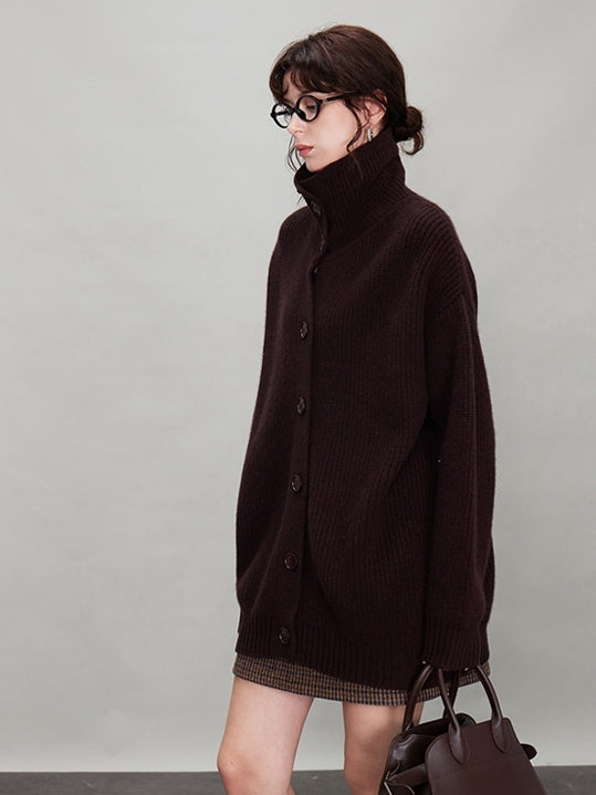 厚針織長版翻領開襟衫_BDHL7942