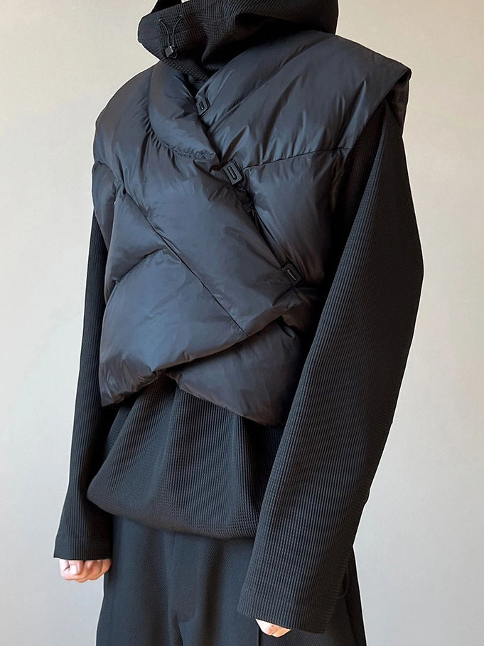 Lightweight Irregular Down Vest_BDHL8165