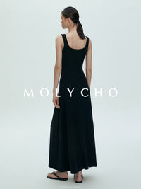 Square Neck Sleeveless Dress_BDHL7397