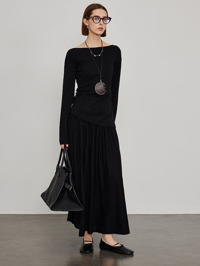 Knitted Slit Tops or Pleated Skirt_BDHL6450