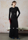 Tucked Slim Long Dress_BDHL6667