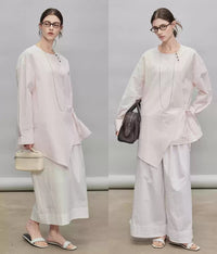 Asymmetric Shirt Or Straight Tube Skirt_BDHL7277