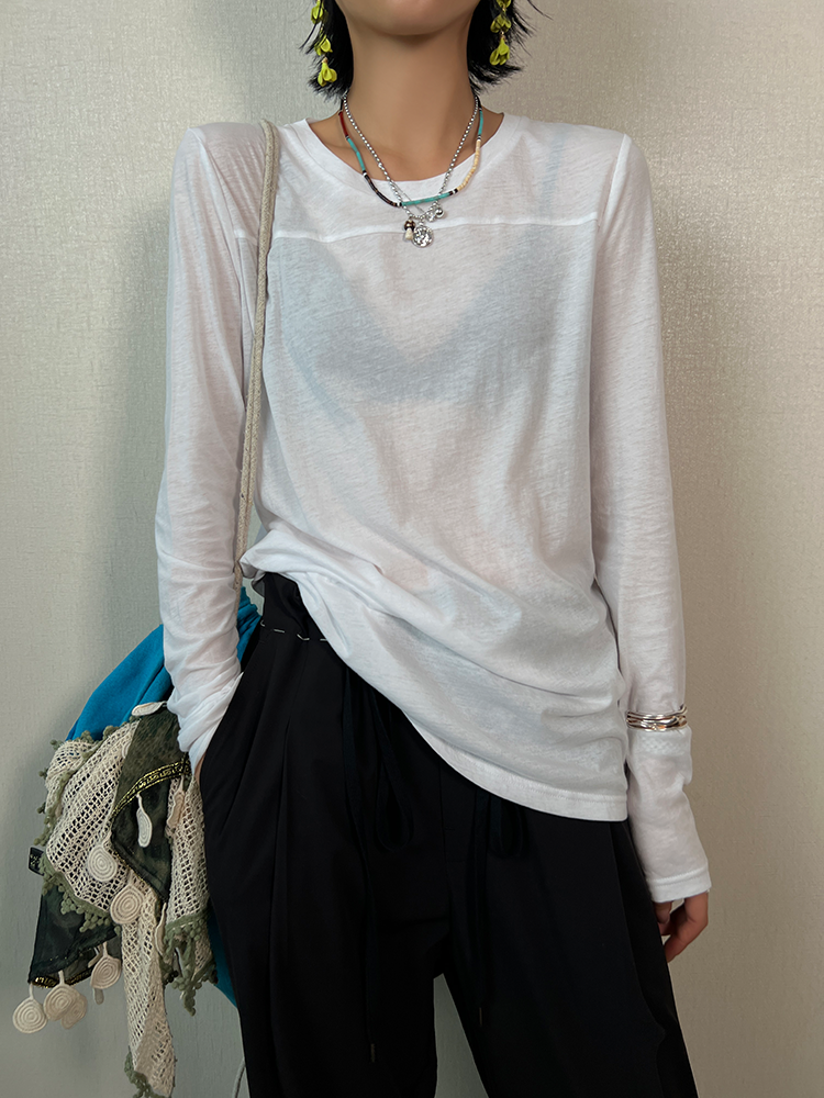 Loose Long-Sleeved T-Shirt_BDHL6414