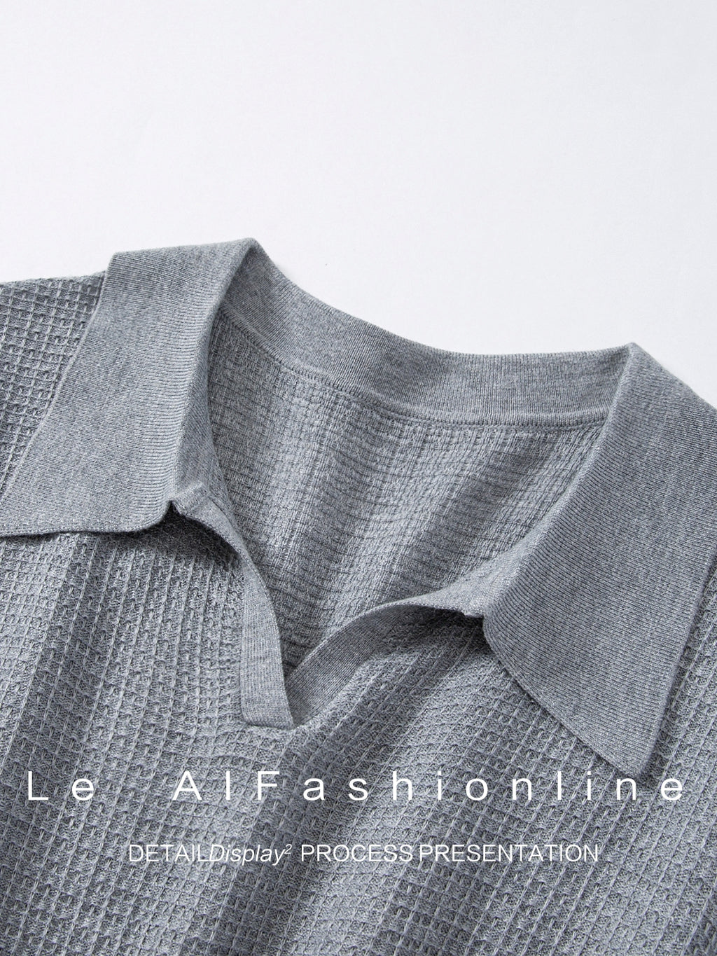 Waffle Lapel Polo Shirt_BDHL7615
