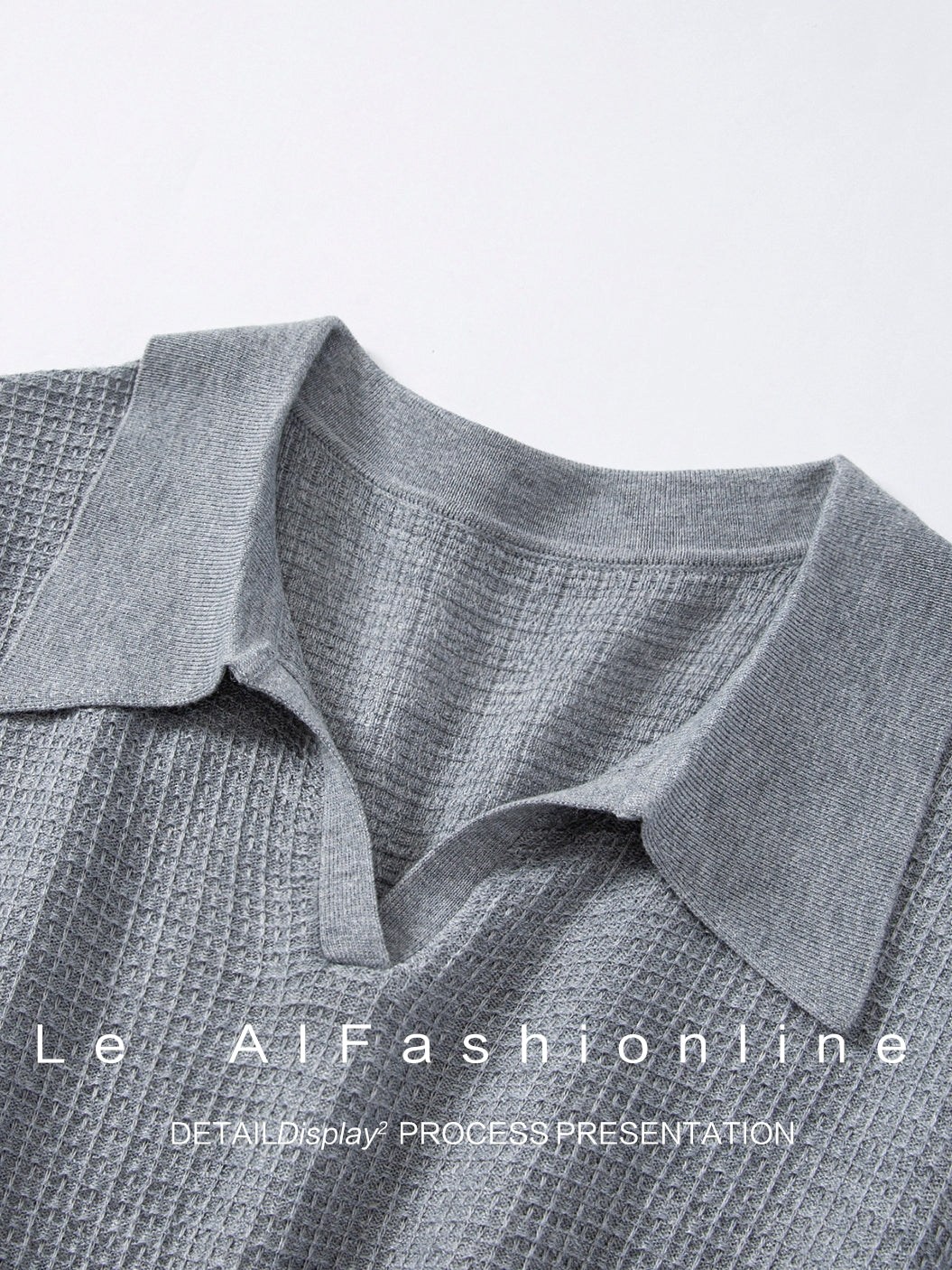 Waffle Lapel Polo Shirt_BDHL7615