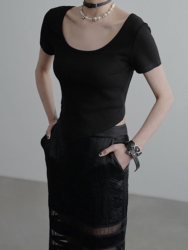 Double-Front Short-Sleeved T-Shirt_BDHL7589