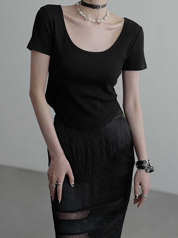 Double-Front Short-Sleeved T-Shirt_BDHL7589