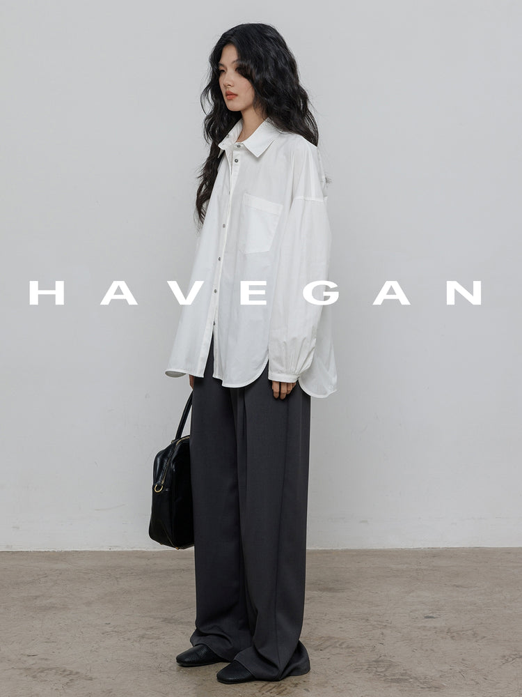 Hem Slit Design Shirt_BDHL7231