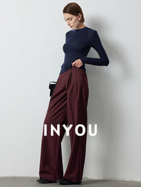 Straight Wide Pleated Pants_BDHL6389