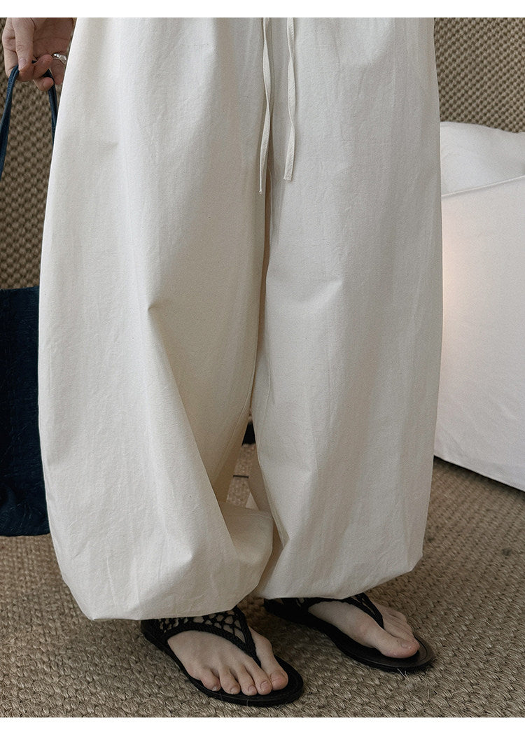 Cotton Linen High Waist Balloon Wide Leg Pants_BDHL8259