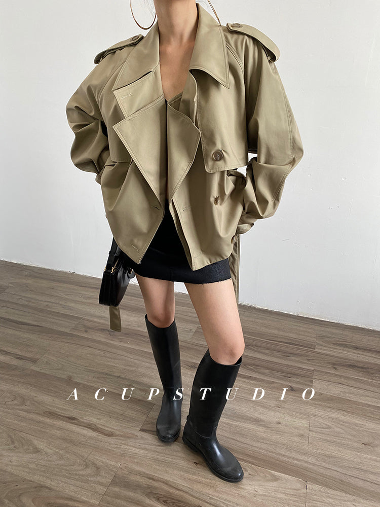 Two-Layer Short Trench Coat_BDHL6471