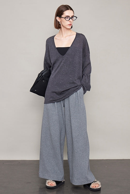 Velvet Thick Wide Draped Pants_BDHL6609