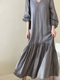 Long Sleeved Tiered Long Dress_BDHL6169