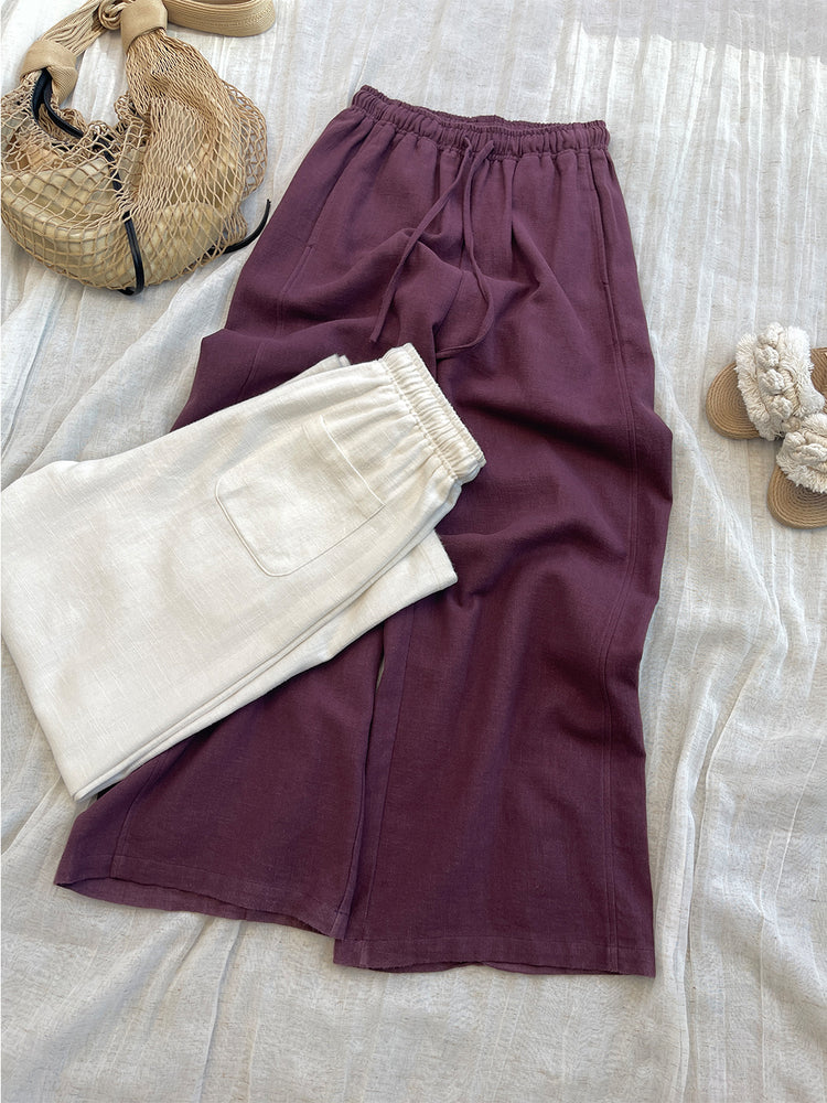 Elasticated Waist Wide Pants_BDHL7546
