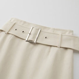 Denim Skirt With Wide Belt_BDHL5957