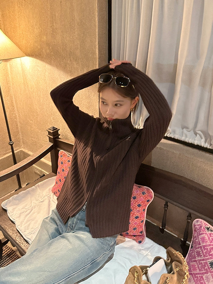 Zip-Up Knit Cardigan_BDHL7921