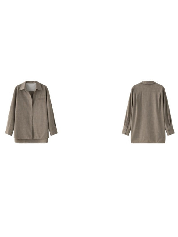 Simple Lapel Pullover Shirt_BDHL6522