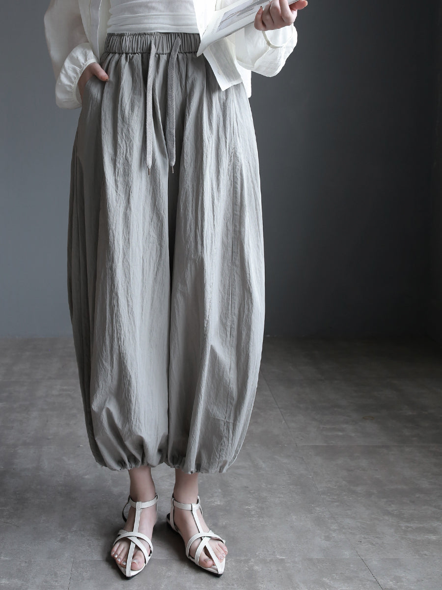 Thin Drawstring Wide Pants_BDHL7580