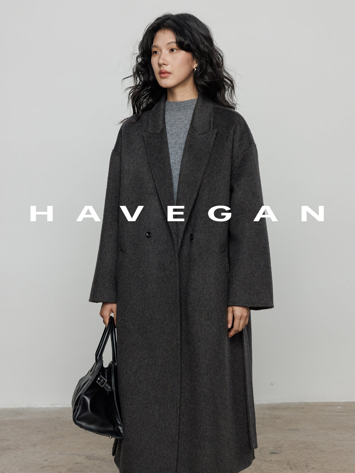 翻領腰帶長版大衣_BDHL7890