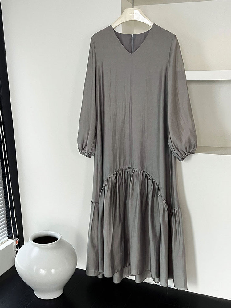 Long Sleeved Tiered Long Dress_BDHL6169