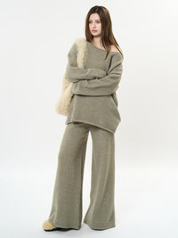 Fluffy Wide-Leg Knit Pants_BDHL6893