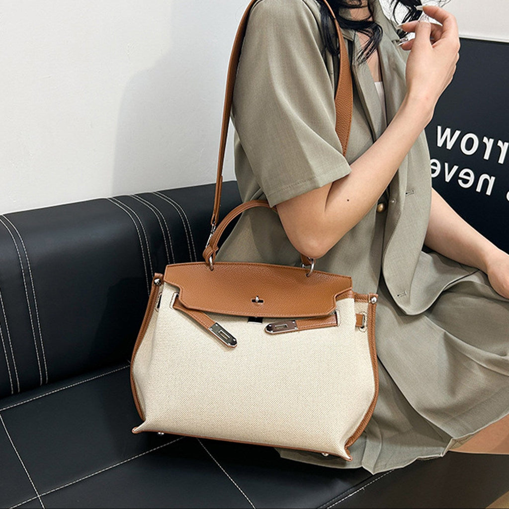 Two-Tone Flap Handbag_BDHL8445