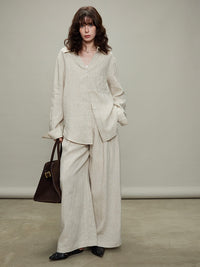 Thin Long-Sleeved Shirts & Wide Pants_BDHL6329