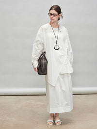 Asymmetric Shirt Or Straight Tube Skirt_BDHL7277