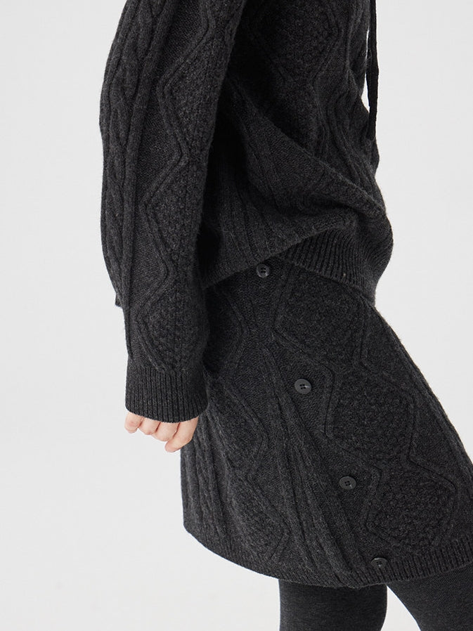 Cable Knit Tops Or Skirt Or Hood_BDHL8120