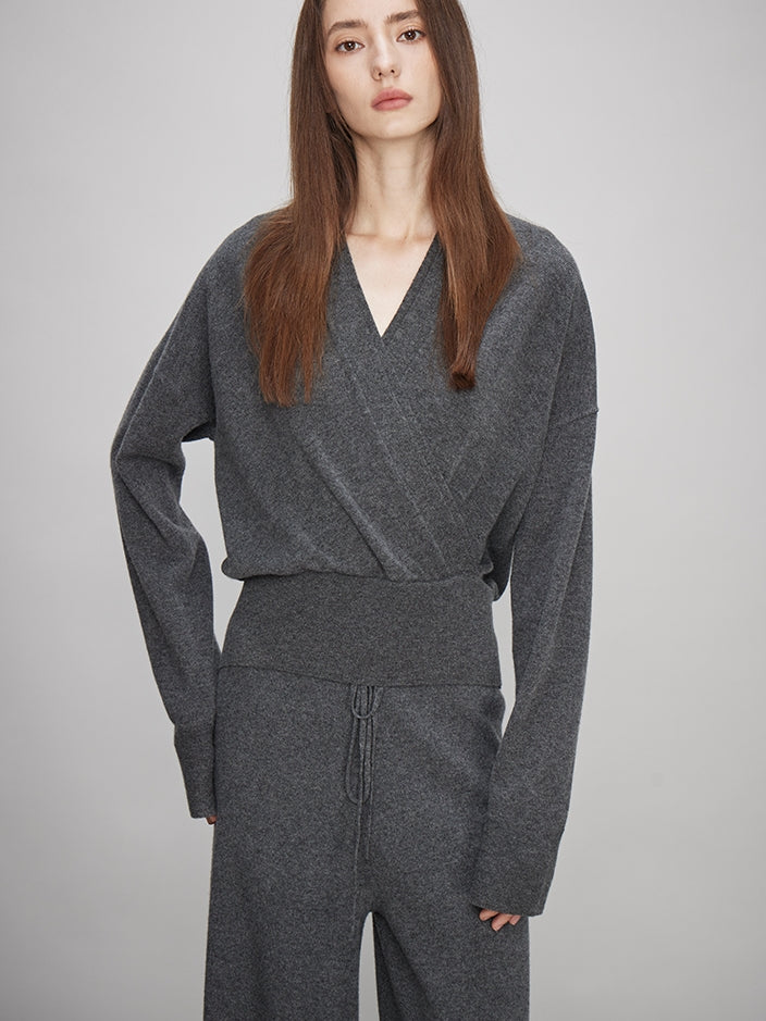 V-Neck Knit Tops Or Elasticated Waist Pants_BDHL7990