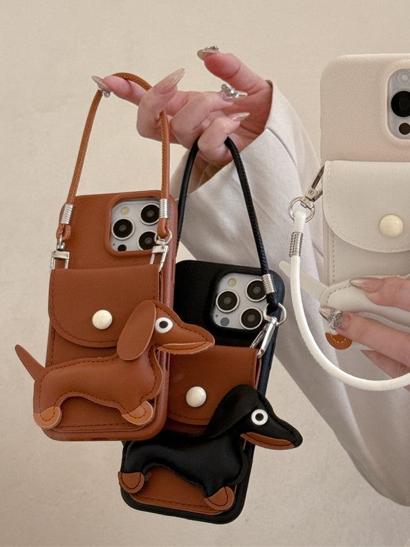 臘腸犬 iPhone 手機殼綁帶_BDHL7857