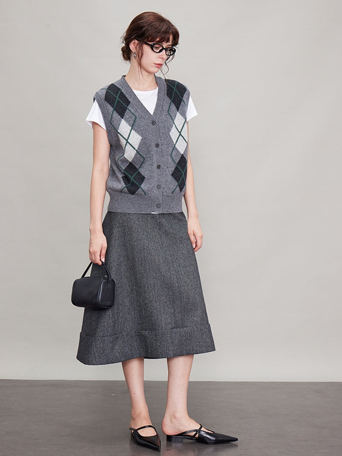 Vertical Cut A-Line Umbrella Skirt_BDHL6689