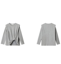 Asymmetric Round Neck Sweatshirt_BDHL7014