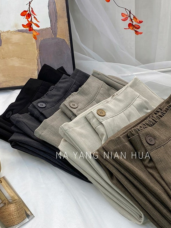 Retro Drape Pleated Pants_BDHL7818