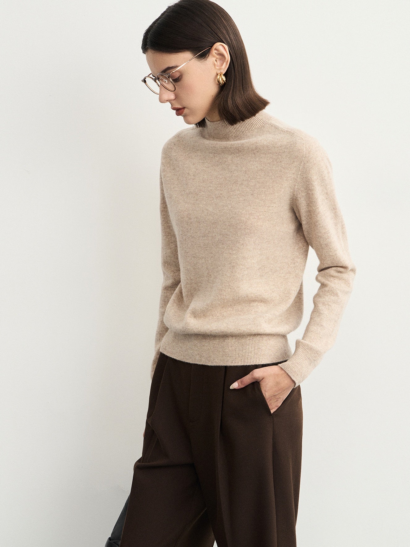 Half-Turtleneck Ribbed Knit_BDHL6543