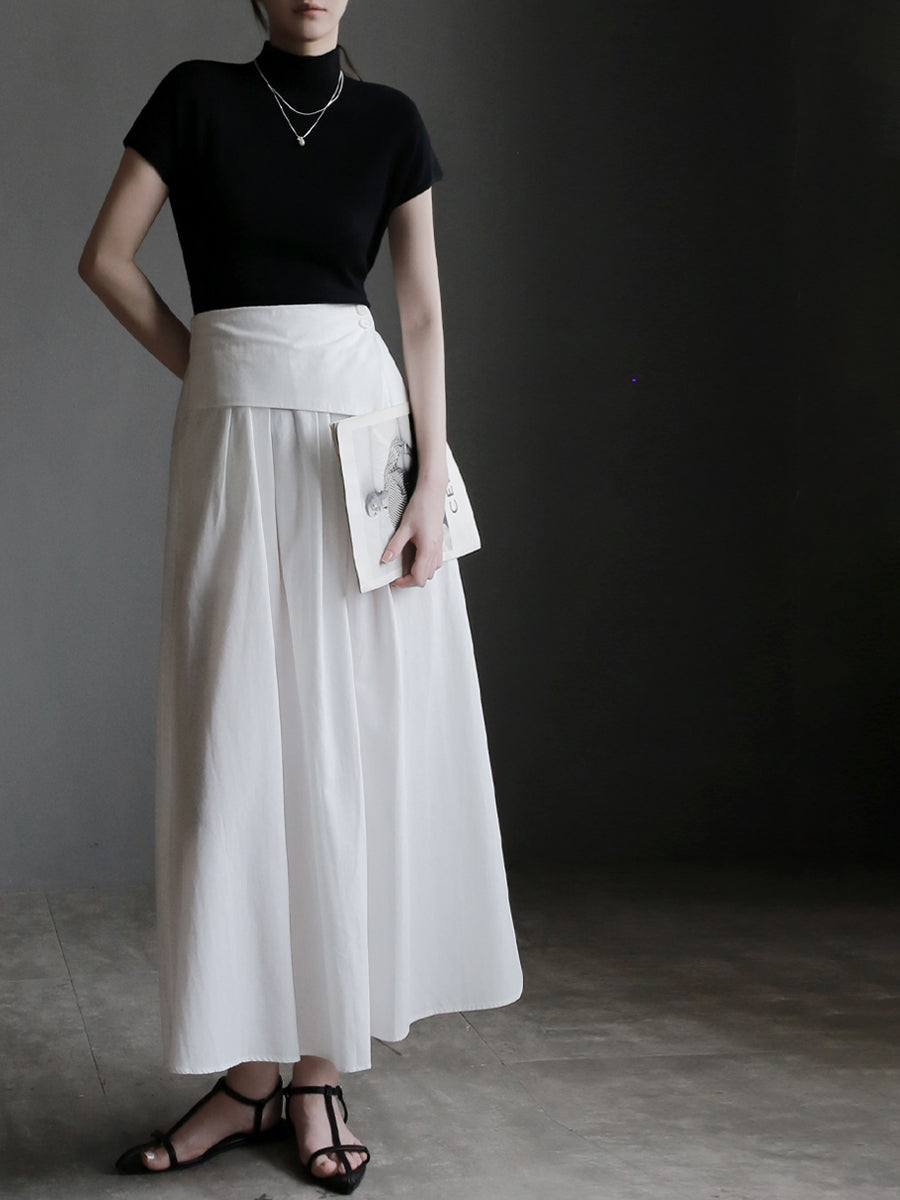 Waist Design A-Line Skirt_BDHL7572