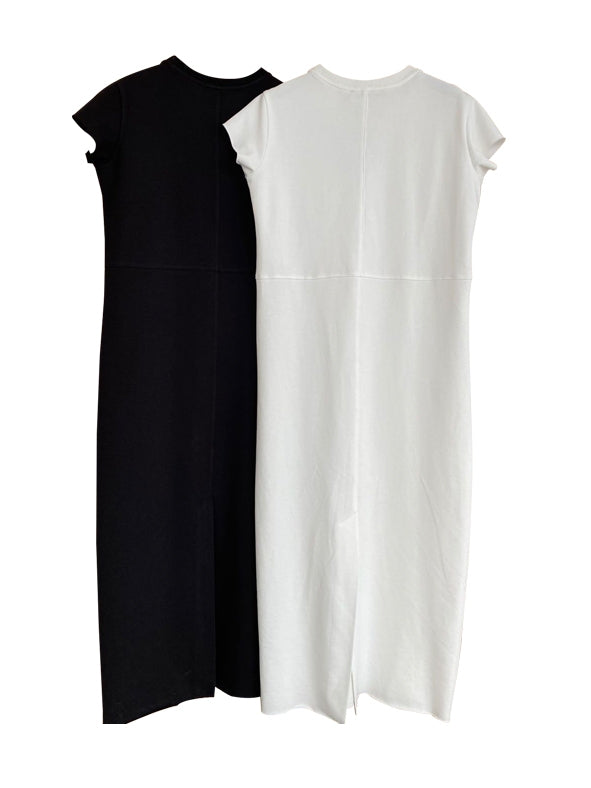 Cut-Off Back Slit Dress_BDHL7594