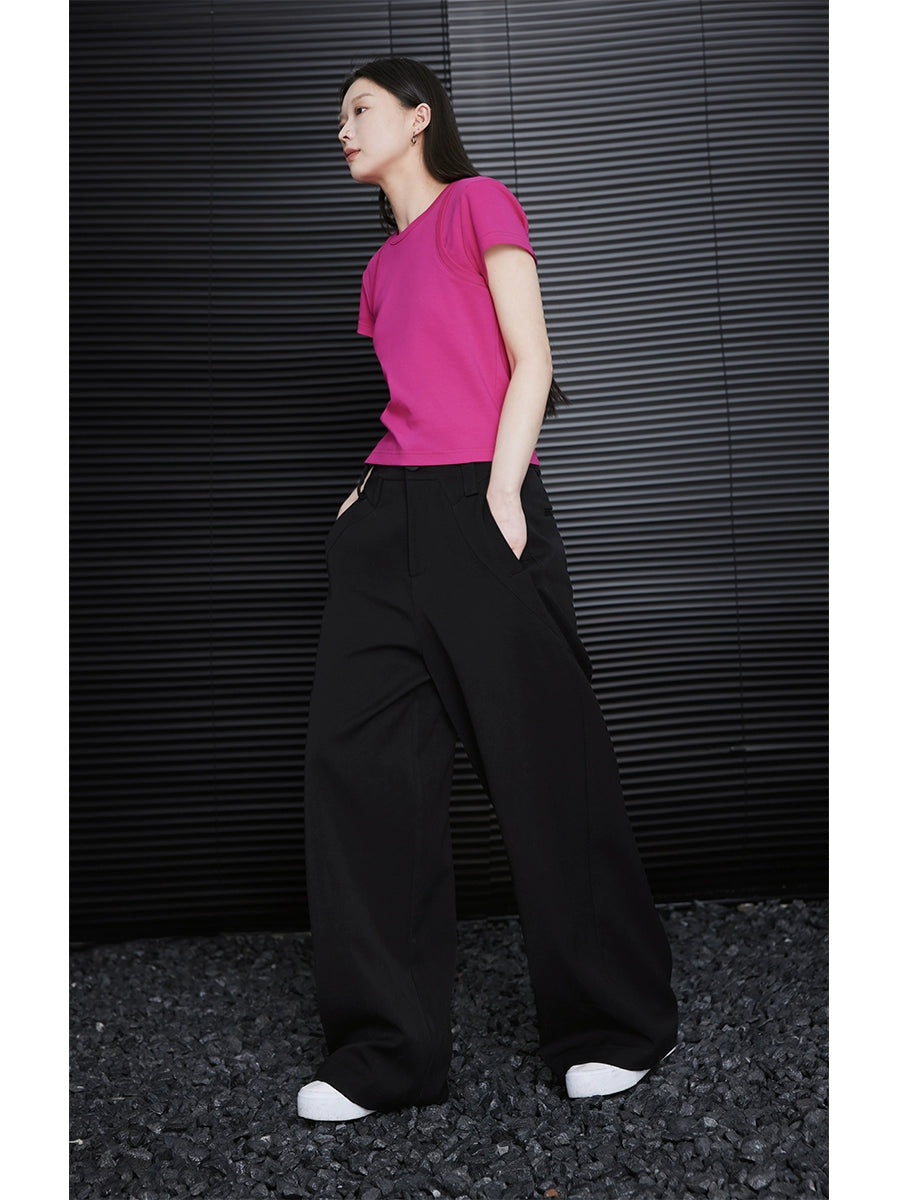 Loose Straight Draped Wide Pants_BDHL5841