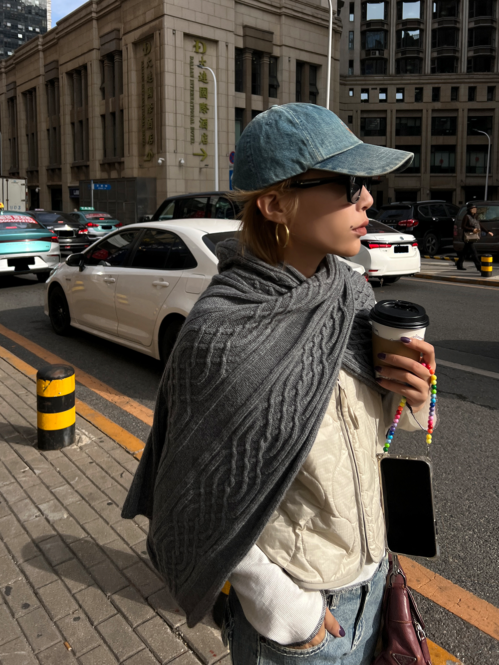 Twists knitted shawl versatile scarf_BDHL5418